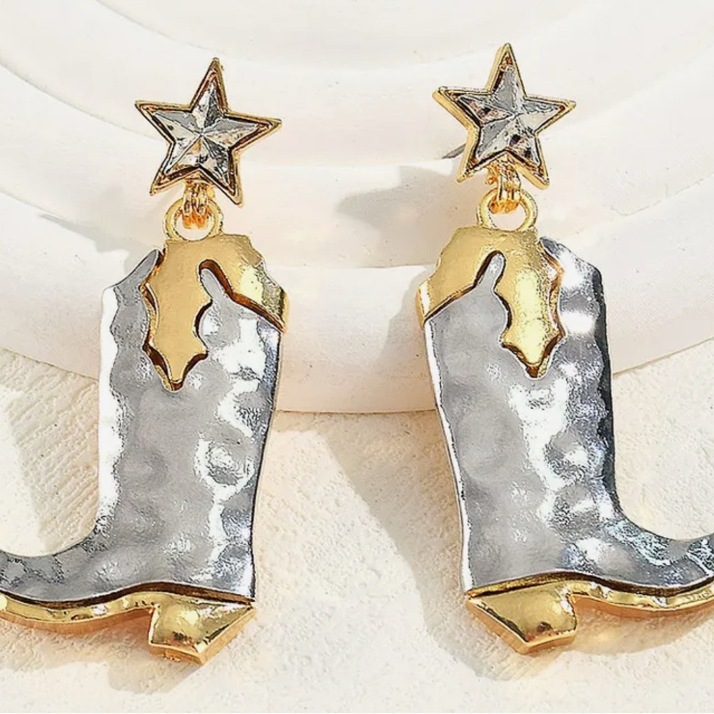 Cowboy Boot Dangle Earrings